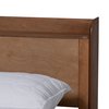 Baxton Studio Decker MidCentury  Walnut Brown Finished Wood Full Size Platform Bed with Charging Station 217-11893-ZORO